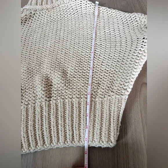 Free People My Only Sunshine Sweater Womens Sz XS Cream Chunky Knit Mock Neck - Picture 7 of 7